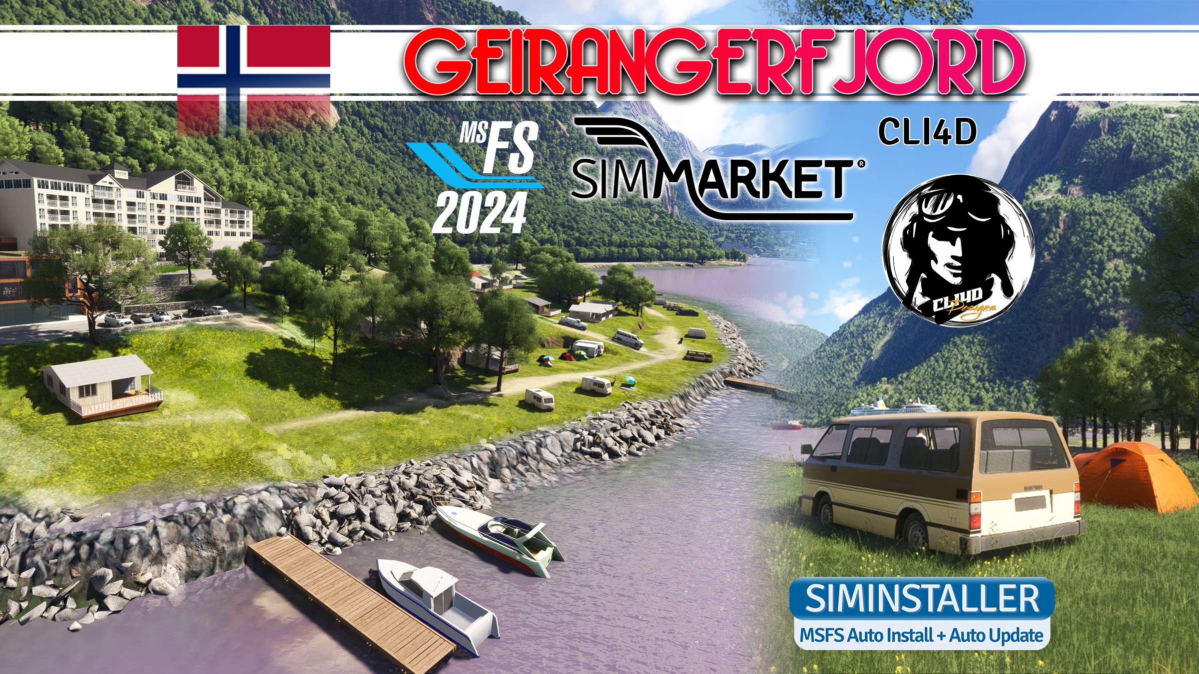 Discover the Majestic Geirangerfjord in Norway with CLI4D Designs for MSFS24